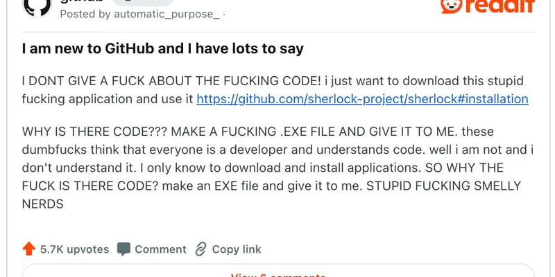 Infamous github rant
